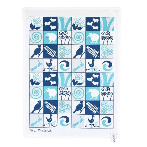 Essents Blue Kiwiana Tea Towel 