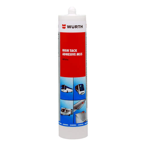 Wurth MS5 High Tack Adhesive UV Resistant White 290ml
