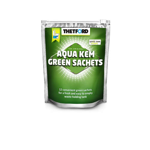 Thetford Aqua Kem Green 12 Sachet Zip Bag Toilet Chemical