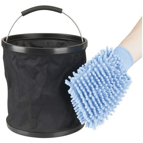 RVSC Collapsible 11L Bucket and Wash Mitt Kit