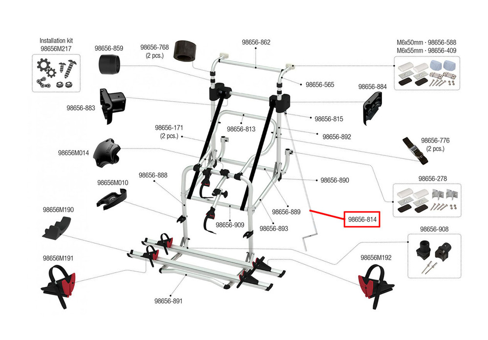 yamaha bike rack parts