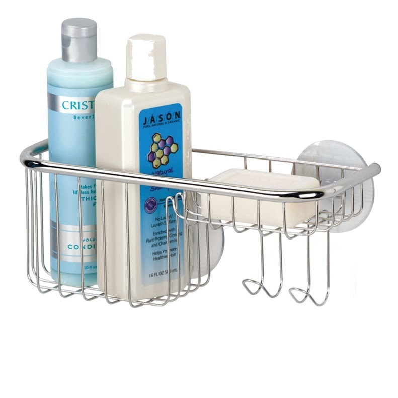 InterDesign Chrome Suction Shower Basket