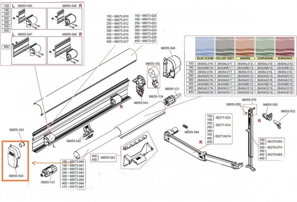 Fiamma Awning Part F45s End Cap LH