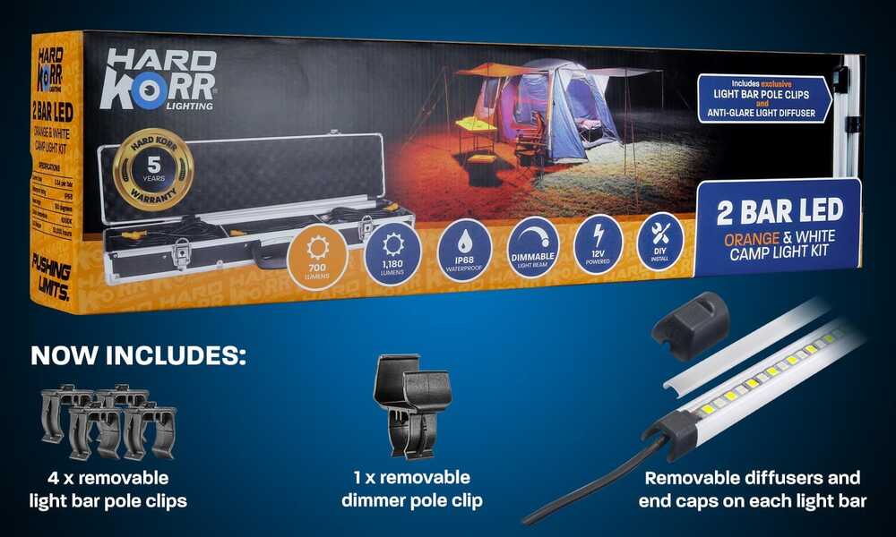 Hard Korr LED Camp Light Kit Orange/White 2 Bar