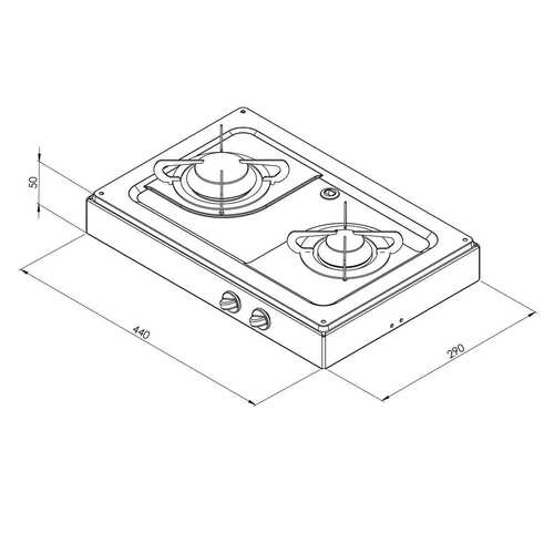 CAN 2 Burner Hob Surface Mounted Marine Stainless Steel