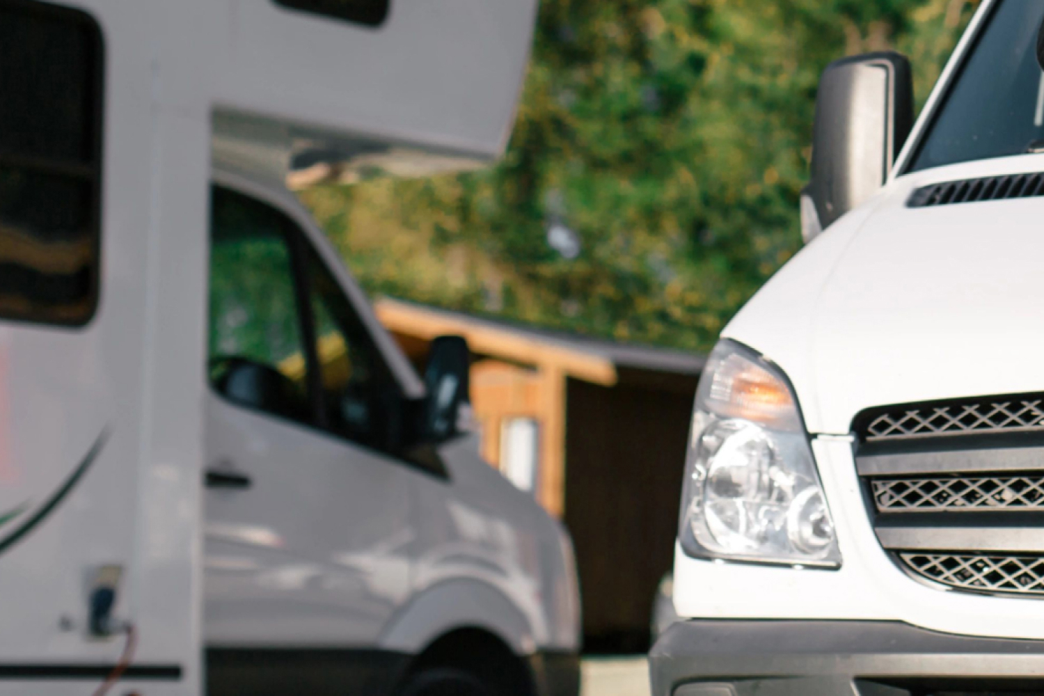 Motorhome close up side by side