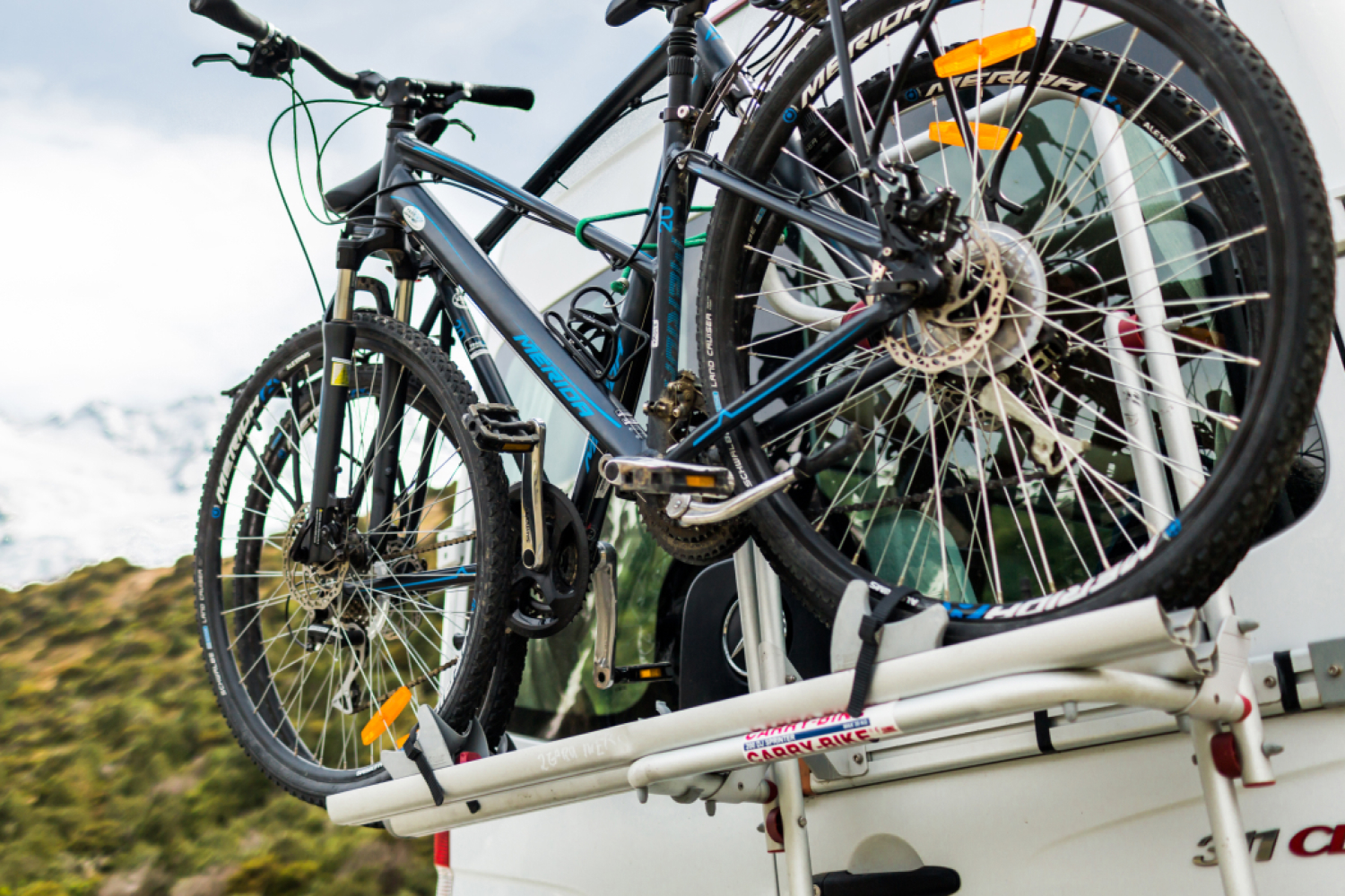  Bike rack on the back of motorhome