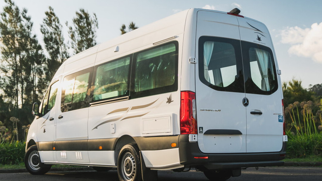 Backside of Nomad motorhome