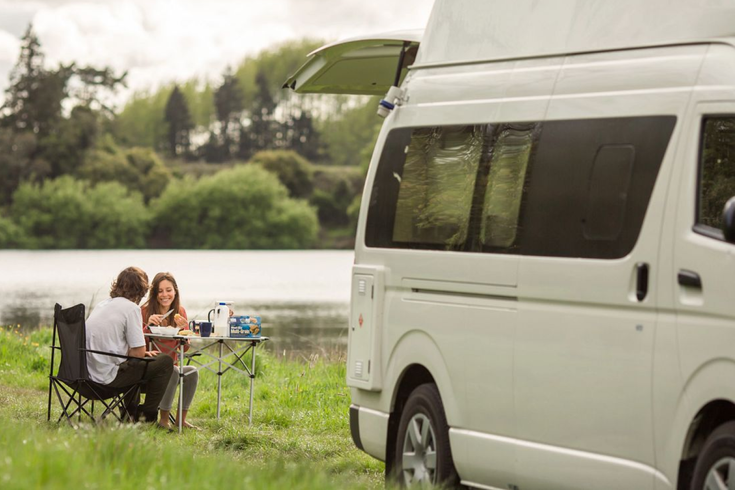 parked up motorhome 