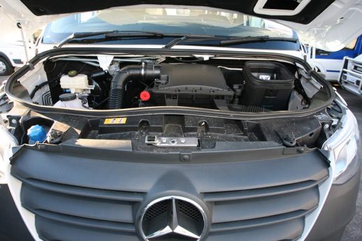 Motorhome engine front hood