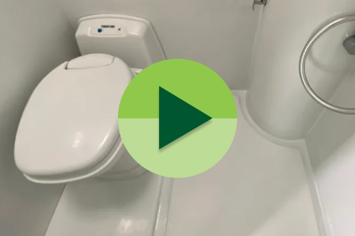 Motorhome bathroom with toilet