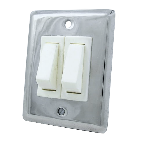Wall Switch Stainless Steel Double 12V/15A