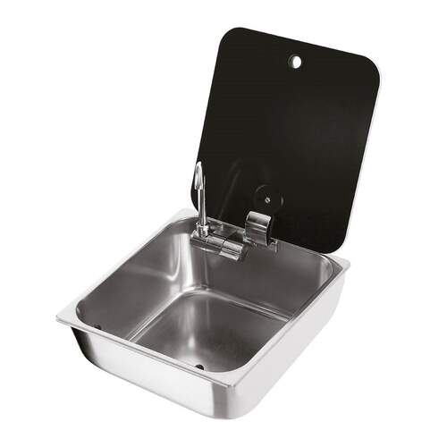 CAN Sink and Mixer/Tap with Glass Lid Rectangular
