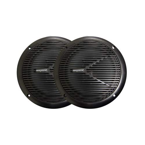 Majestic Outdoor Speakers Single Cone 6" Black 2pk