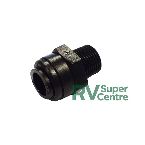 Push-Fit Adaptor Straight 12mm (F) - 3/8" BSP Thread (M)