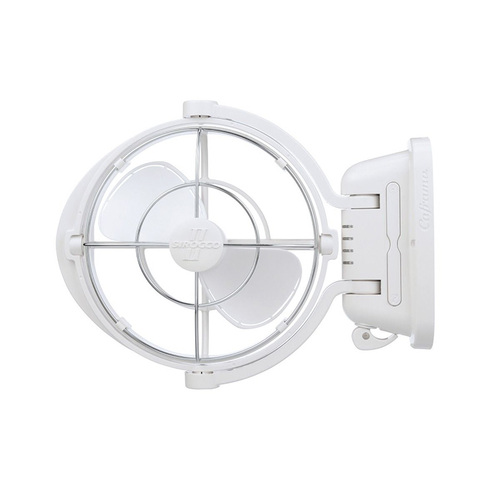 Caframo Sirocco II 7" Fan with 360 Degree Gimbal White 12/24V