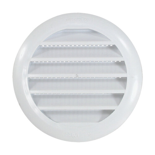Louvre Vent Round Plastic White 120mmØ