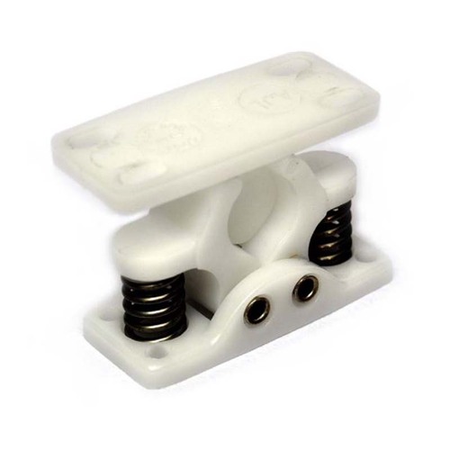 Door Retainer Spring Loaded White Plastic