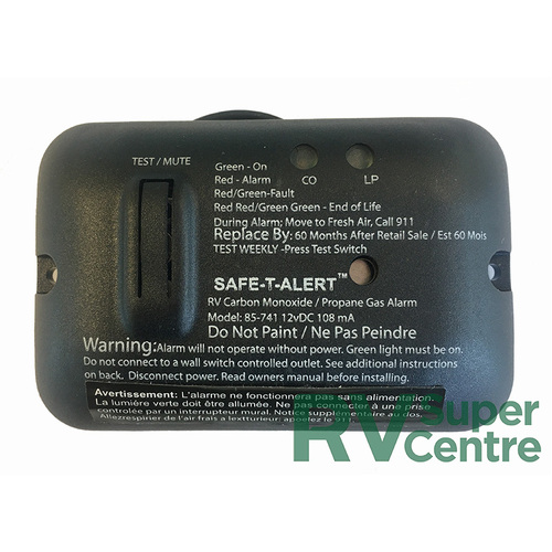 Safe-T-Alert Slimline LPG/CO Detector Black