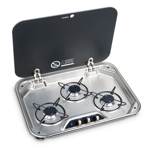 Dometic 3 Burner Hob with Glass Lid - 12V Ignition