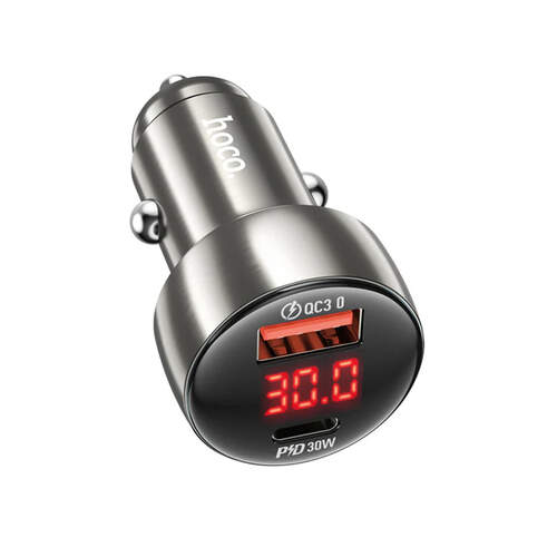 HOCO 2 Port USB Car Charger 48W Metallic