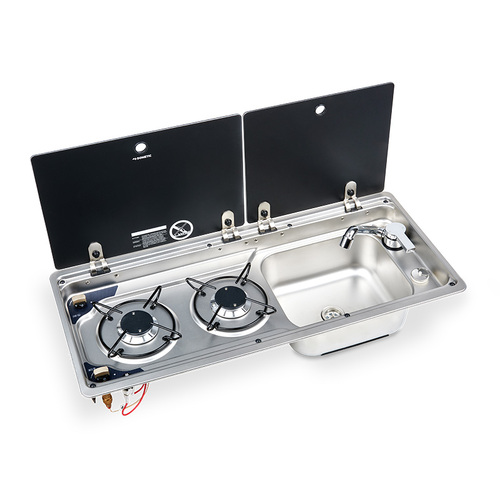 Dometic 2 Burner Hob/RH Sink Combo with Glass Lid