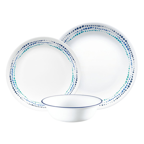 Corelle Vitrelle Dinner Set Ocean Blues 12pc