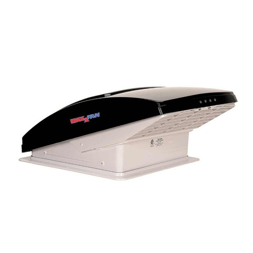 MaxxAir Maxxfan Deluxe Fan/Vent Power Lift 14" x 14" - Smoked