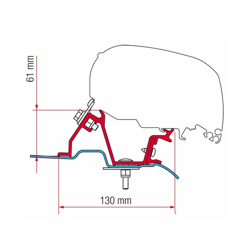 Fiamma Awning Part - F65s/F80s Roof Bracket Kit for Merc Sprinter