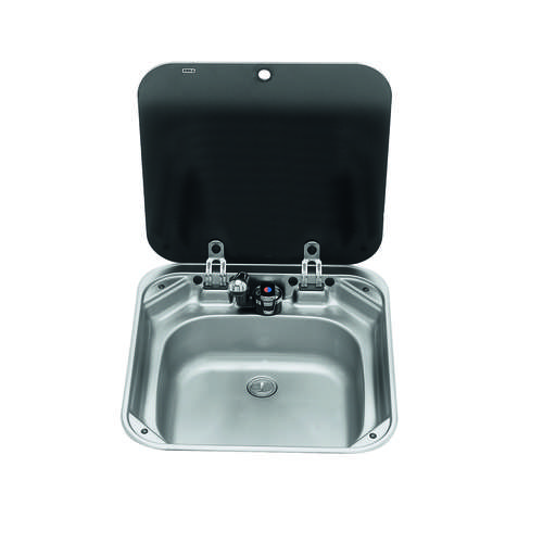 Dometic Stainless Steel Sink and Mixer/Tap with Glass Lid
