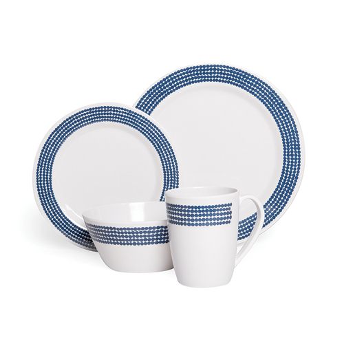 Campfire Melamine Dinner Set 16pc Blue Moon