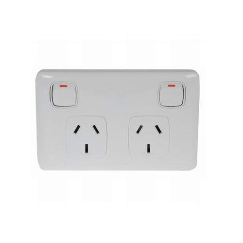 Double GPO Powerpoint with 2 Pole Switching 240V/10A***