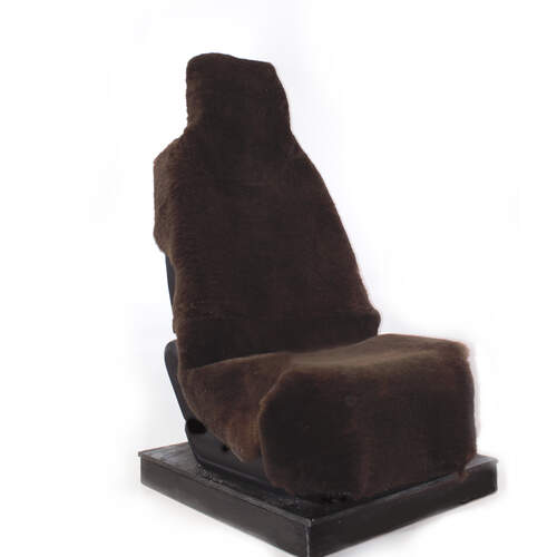 Classic NZ Car Seat Cover - Short Wool Chocolate