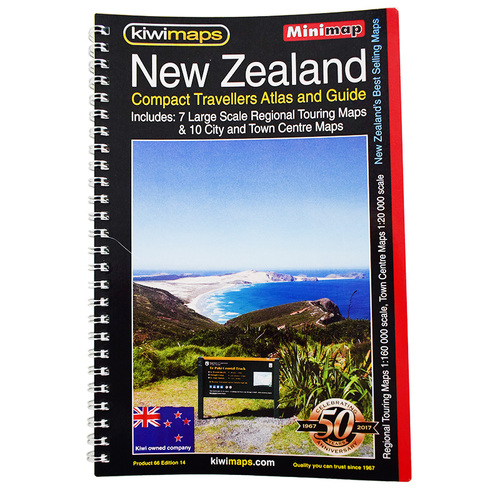 KiwiMaps New Zealand Compact Travellers Atlas and Guide