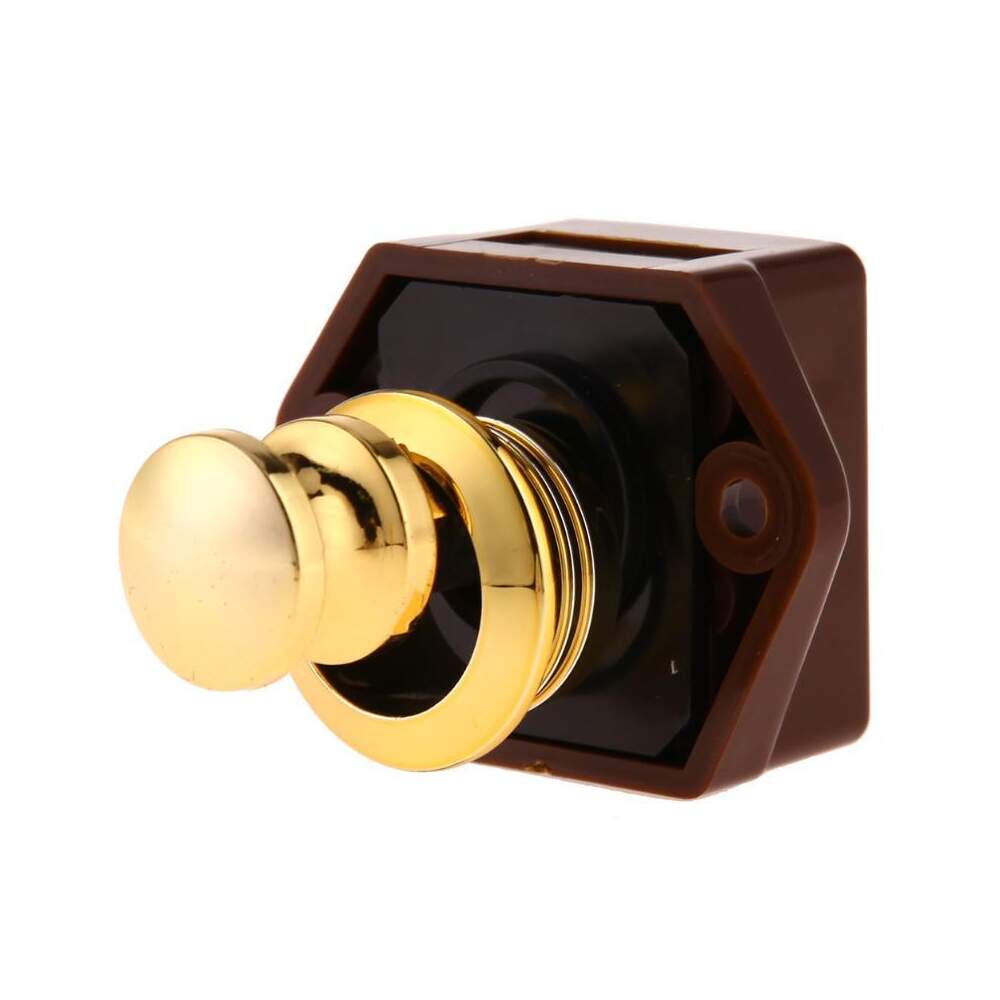 Push Lock Kit Mini Brass Plated Polished Finish